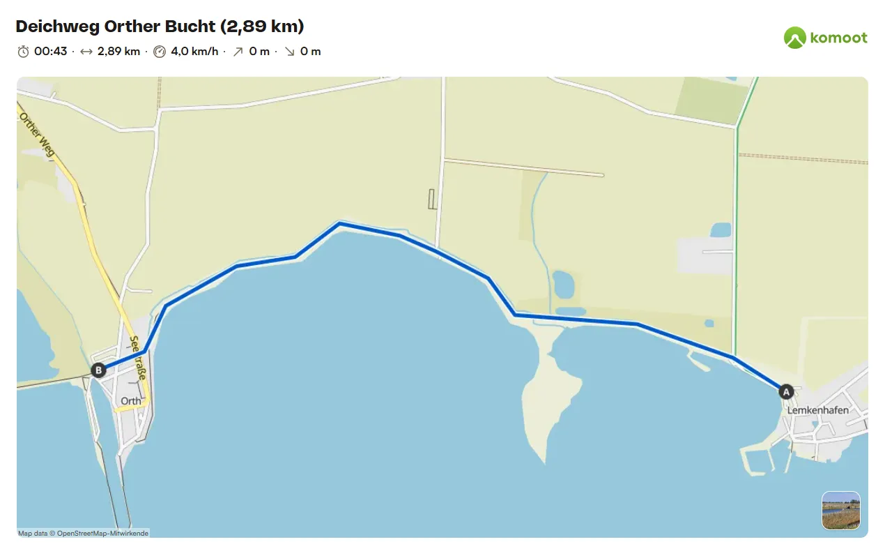Deichweg Orther Bucht (2,89 km)