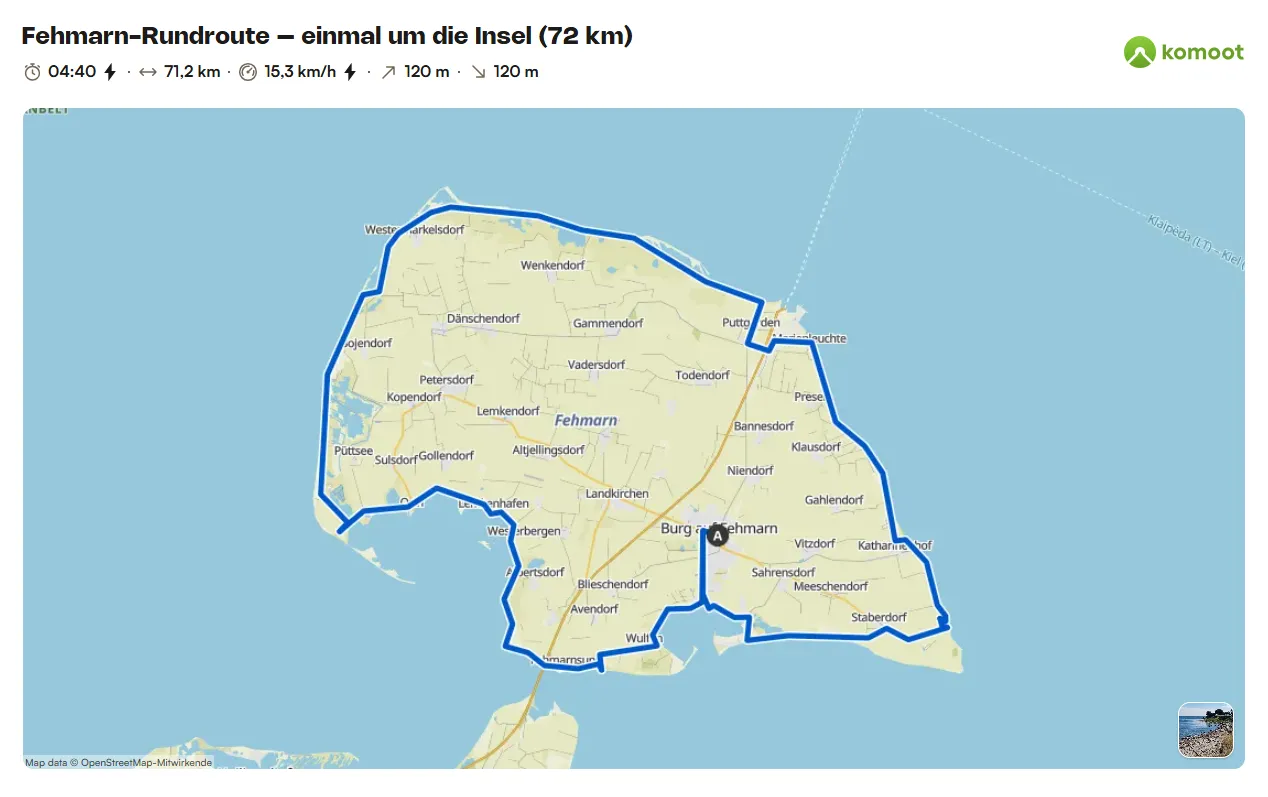 Fehmarn-Rundroute – einmal um die Insel (72 km)