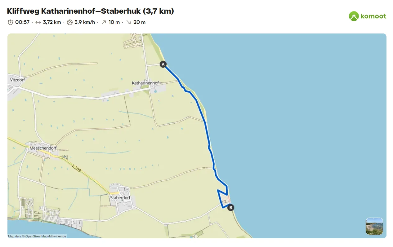 Kliffweg Katharinenhof–Staberhuk (3,7 km)