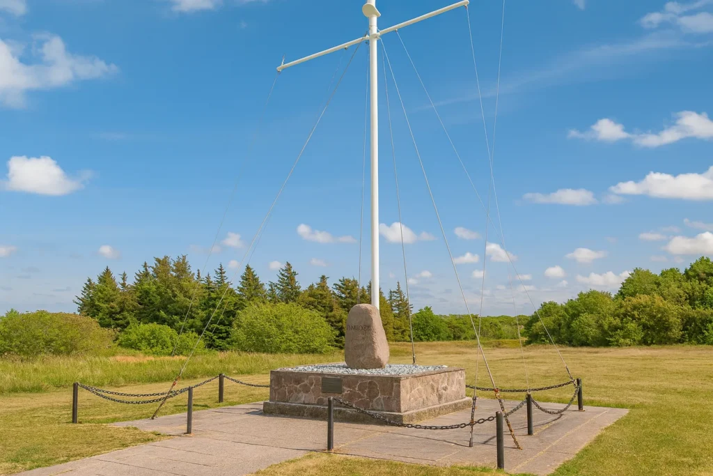 Niobe-Denkmal auf Fehmarn mit Blick auf das Meer