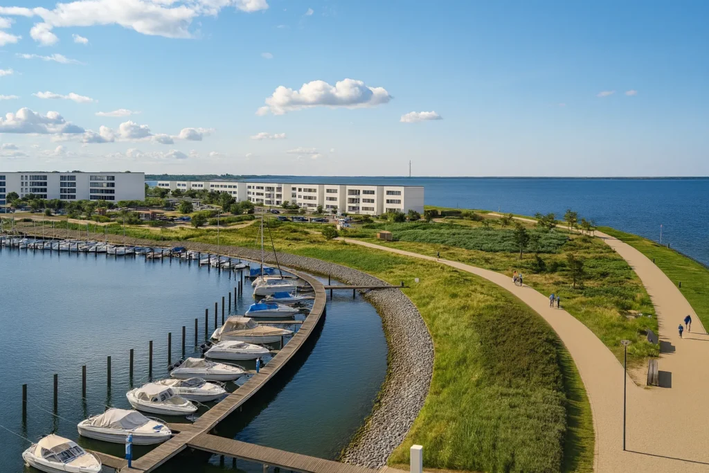 Yachthafen Burgtiefe auf Fehmarn mit Segelbooten