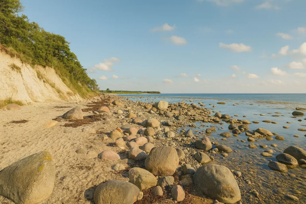 Steilküste und Felsen am Strand Staberhuk auf Fehmarn