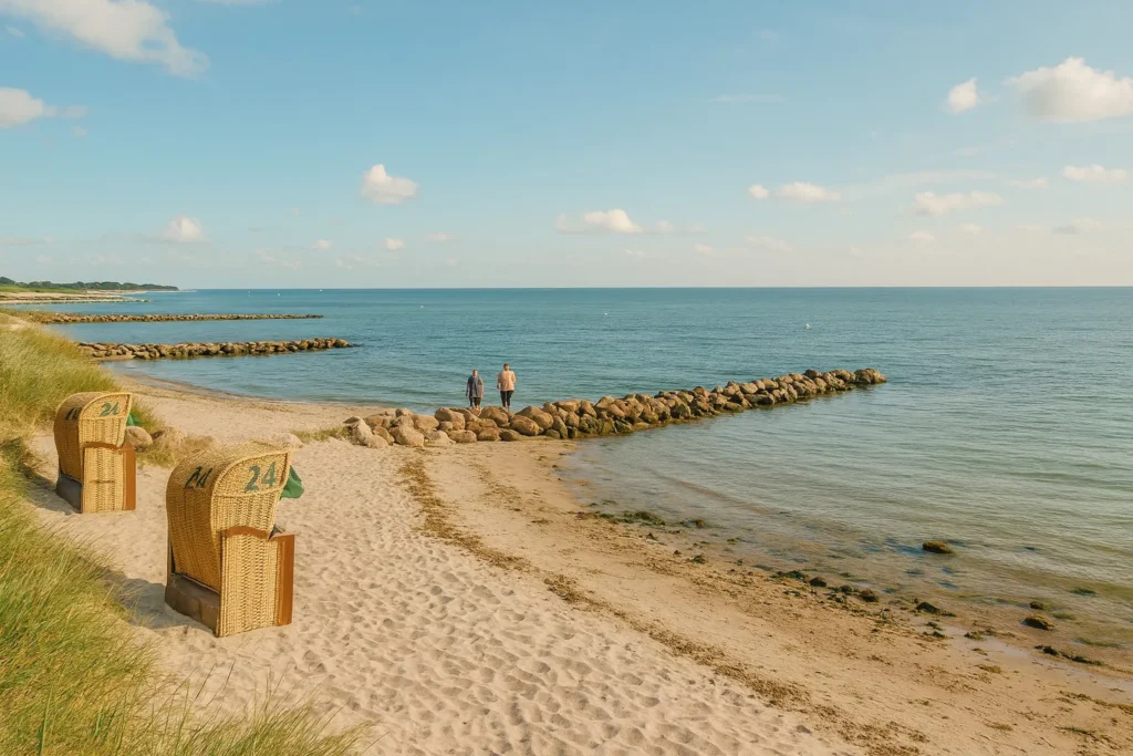 Familien am Strand auf Fehmarn