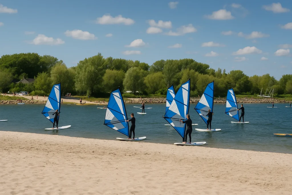 Kitesurfer am Wulfener Hals auf Fehmarn